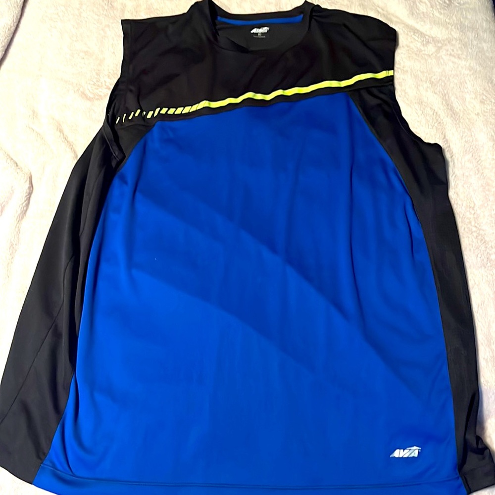 Mens Avia Sleeveless Blue and Black Tank Top